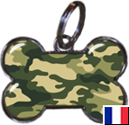 Médaille os motif camouflage pour chien et chat Médaille os motif camouflage pour chien et chat